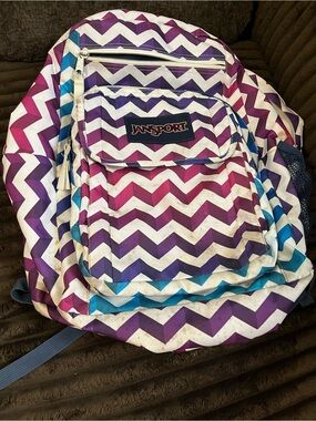Jansport Chevron Ombre Backpack in Purple, Pink, Blue